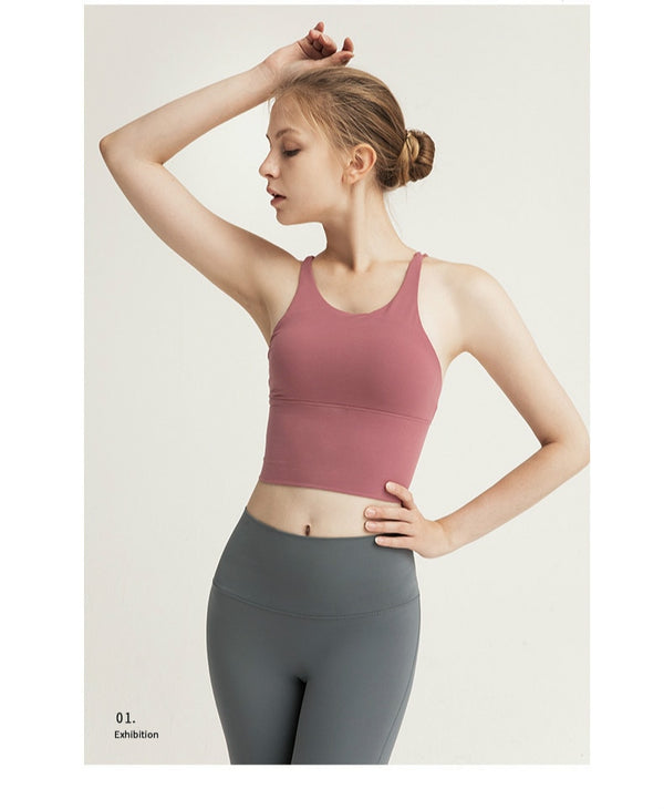Solid Spaghetti Straps Yoga Gym Crop Tops Women Quick Dry | Vimost Shop.