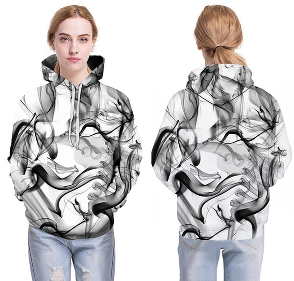 Men/Women 3d Sweatshirts Print Watercolor Dreamy Smoke Lines Thin Style Autumn Winter Hooded Hoodies | Vimost Shop.
