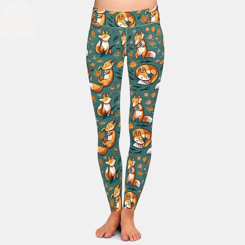 New 3D Digital Printing Fox Leggings High Waist Elastic Trousers Fashion Plus Size | Vimost Shop.