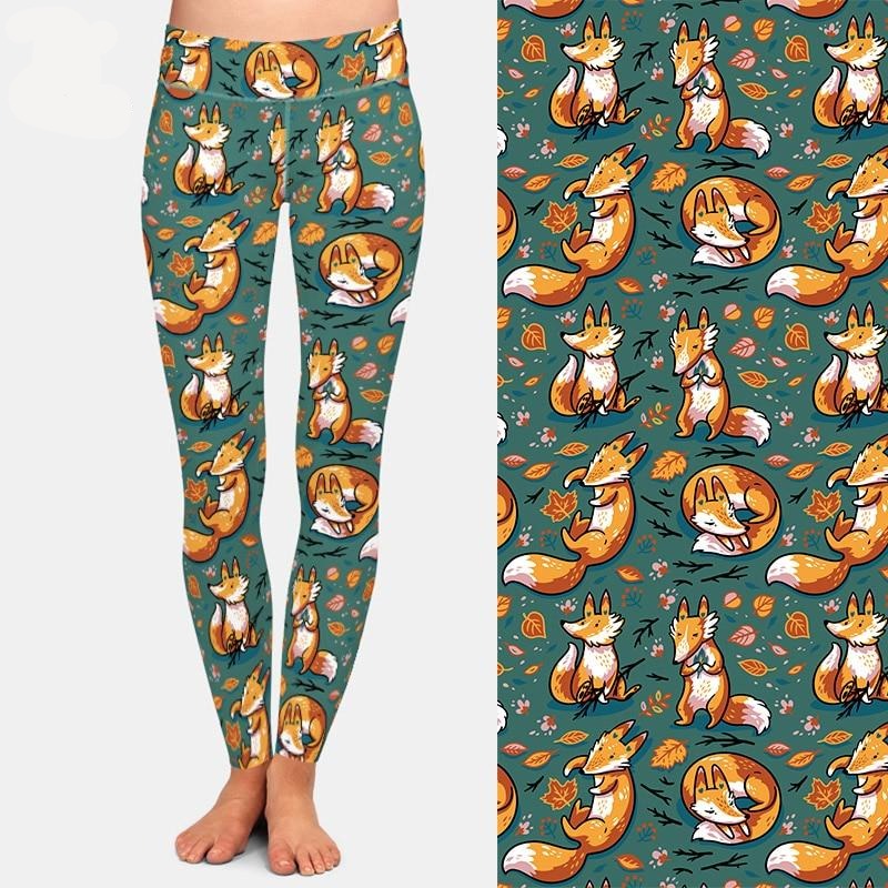New 3D Digital Printing Fox Leggings High Waist Elastic Trousers Fashion Plus Size | Vimost Shop.