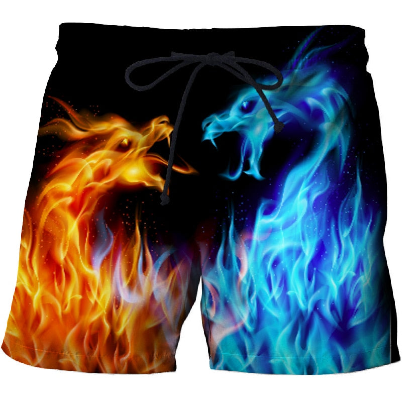 Ice & Fire Dragon 3D Print Summer Beach Shorts Streetwear Men Board Short Plage Casual Quick Dry Sport  Shorts | Vimost Shop.