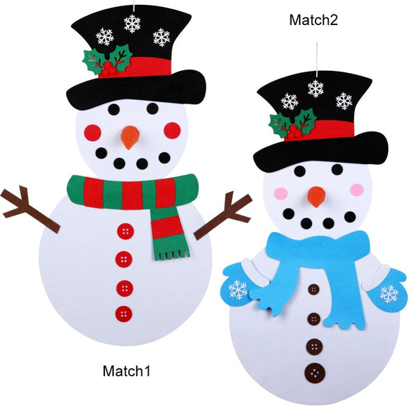 Kids DIY Felt Christmas Tree Snowman Decoration New Year Toys Christmas Gifts for Kids 2018 Christmas Felt Ornaments | Vimost Shop.