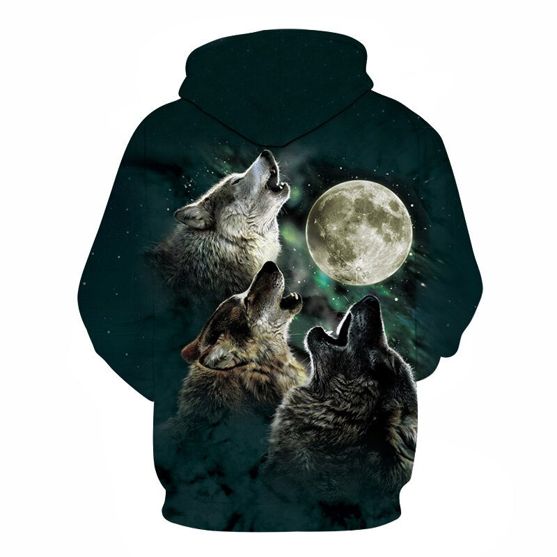 Funny Wolf Hoodies Men 3D Sweatshirts Brand Hooded Pullover Male Tracksuits Unisex | Vimost Shop.