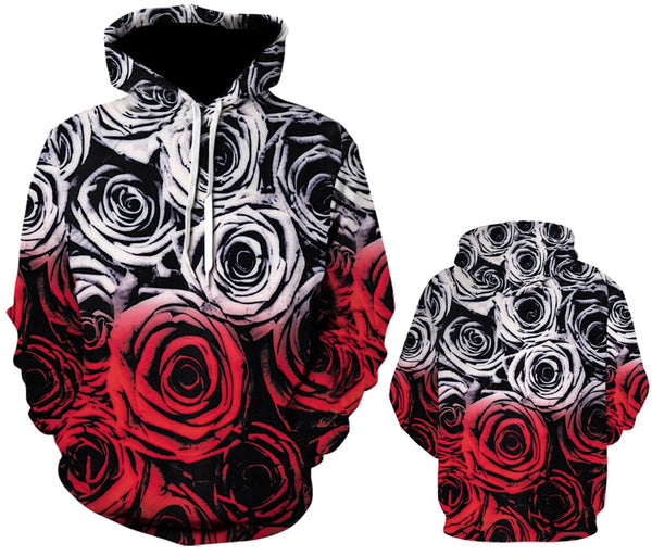 Men/Women autumn winter Hoodies Men's Sweatshirts Rose flower print Sweatshirts Plus Size 5XL Loose pullover Hoodie Tops | Vimost Shop.