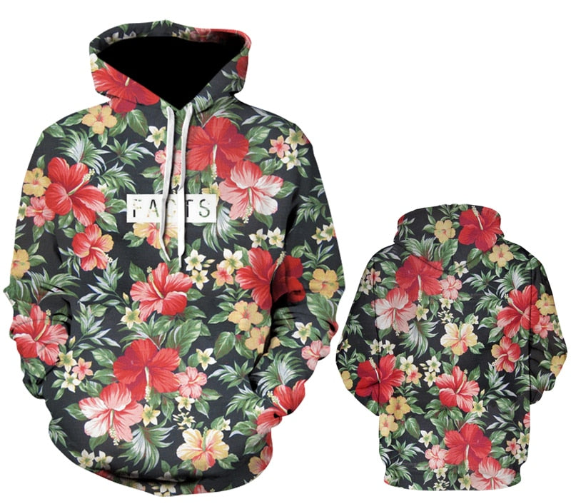 Men/Women autumn winter Hoodies Men's Sweatshirts Rose flower print Sweatshirts Plus Size 5XL Loose pullover Hoodie Tops | Vimost Shop.