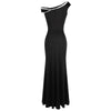 Women's Cap Sleeve Beading Black Formal Dress Stretchy Mermaid Evening Dress Long Black | Vimost Shop.