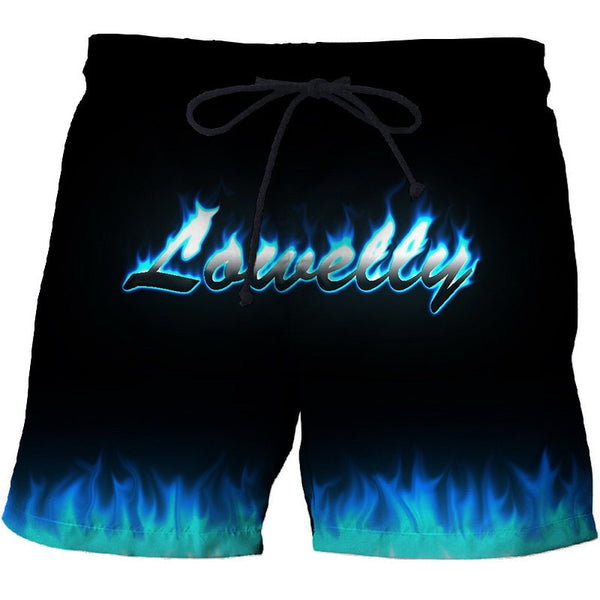 Yellow flame Printed Summer Beach Shorts Men Casual Board Shorts Plage Quick Dry Shorts Swimwear DropShip | Vimost Shop.