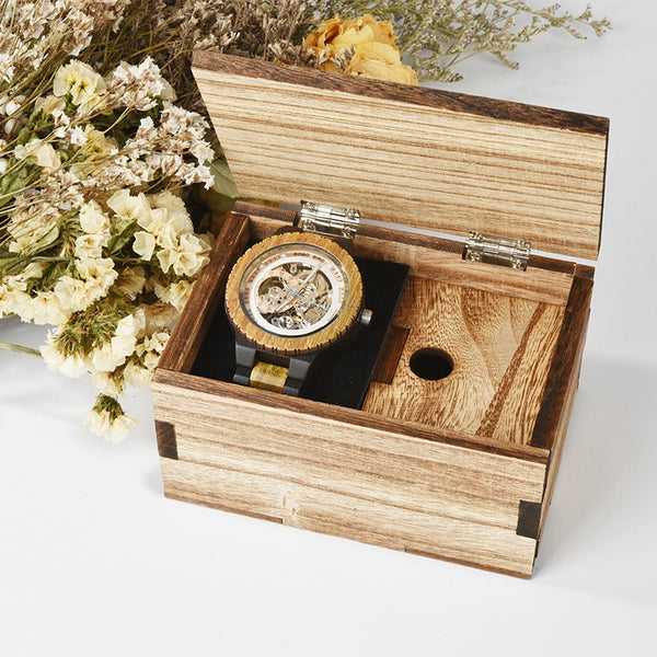 Men Automatic Wooden Watches Forsining Wristwatch Waterproof Male Mechanical Gift in  Wood Box Masculino watch For BOY | Vimost Shop.