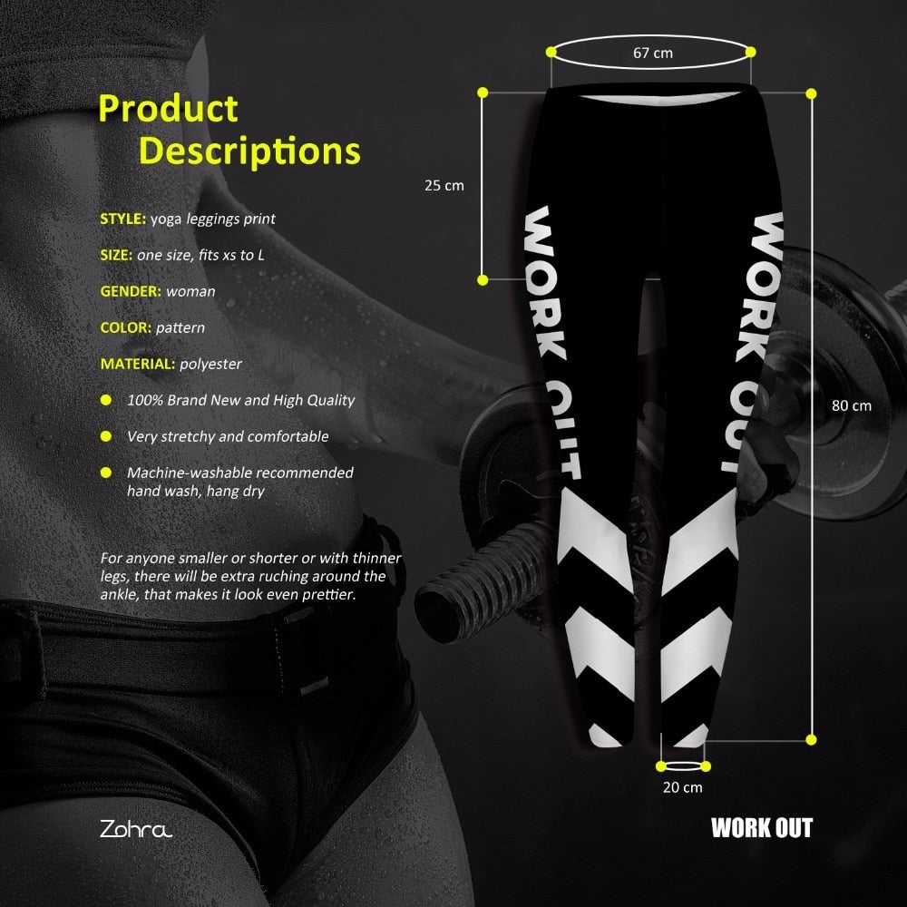 High Quality Woman Fitness Legins Work Out White Arrows Printing Work Out Legging Women High Waist Slim Leggings | Vimost Shop.