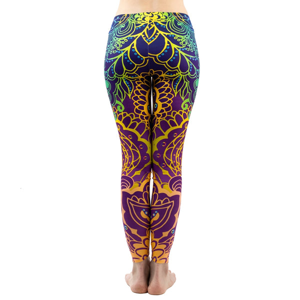 Fashion Women Blue Printing Mandala Leggings Sexy Workout Elasticity Pants Fitness Stretch Slim Bottoms | Vimost Shop.