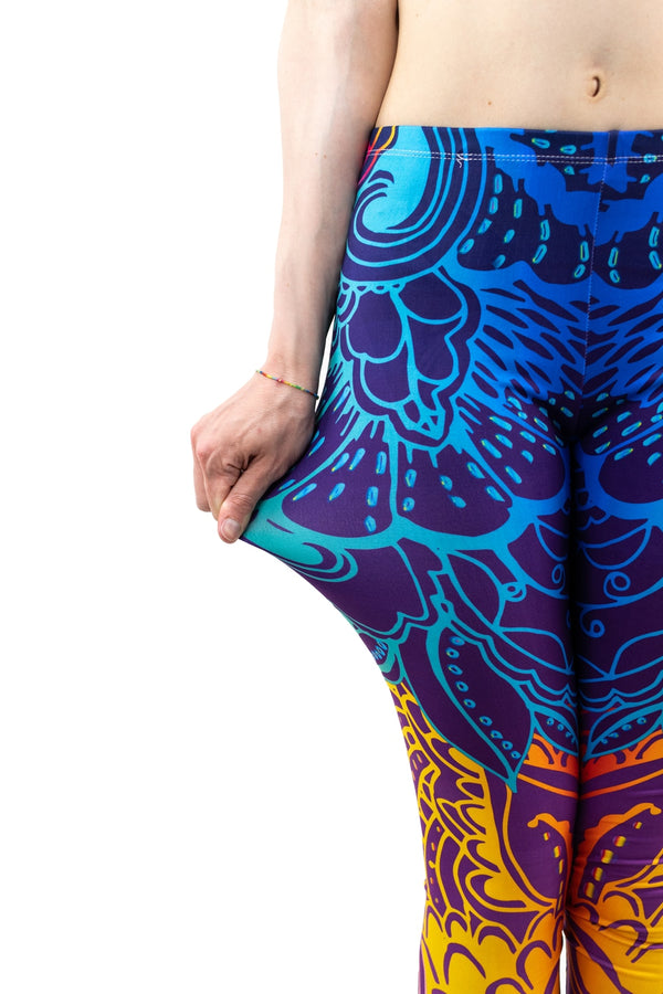 Fashion Women Blue Printing Mandala Leggings Sexy Workout Elasticity Pants Fitness Stretch Slim Bottoms | Vimost Shop.