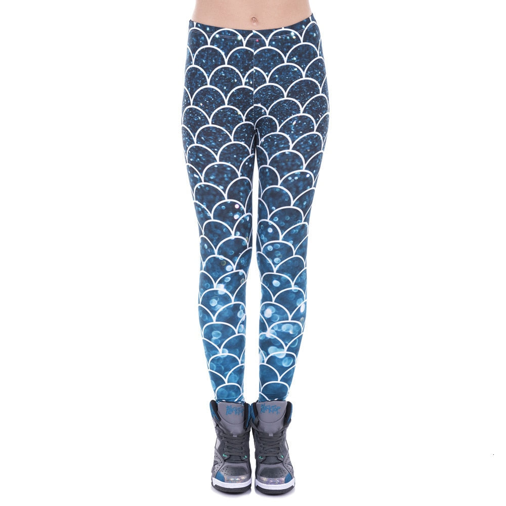 Fashion Women Leggings Mermaid Glitter Printed Legging Sexy Silm Fit Legins High Waist Elastic Women Pants 100% Brand New | Vimost Shop.