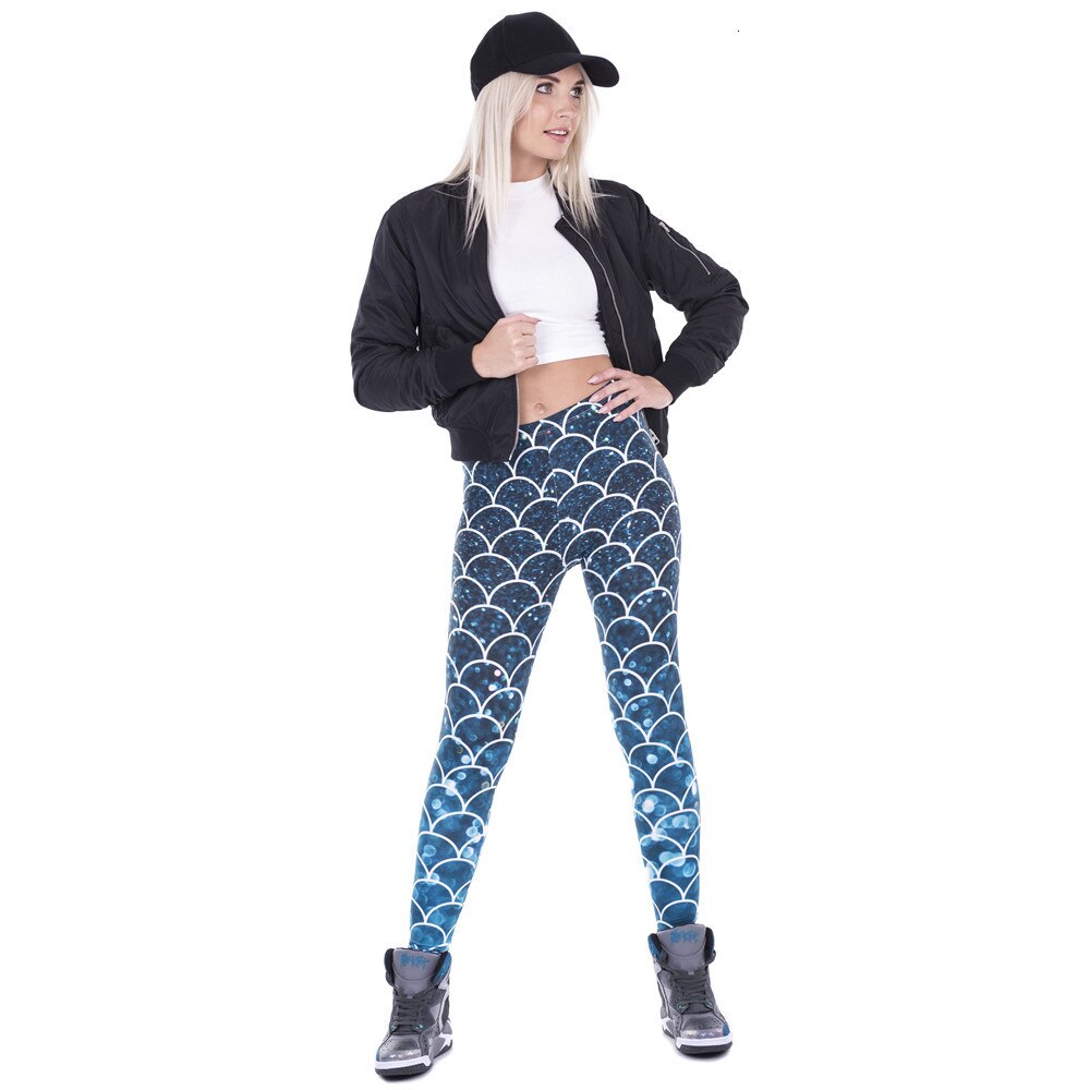 Fashion Women Leggings Mermaid Glitter Printed Legging Sexy Silm Fit Legins High Waist Elastic Women Pants 100% Brand New | Vimost Shop.