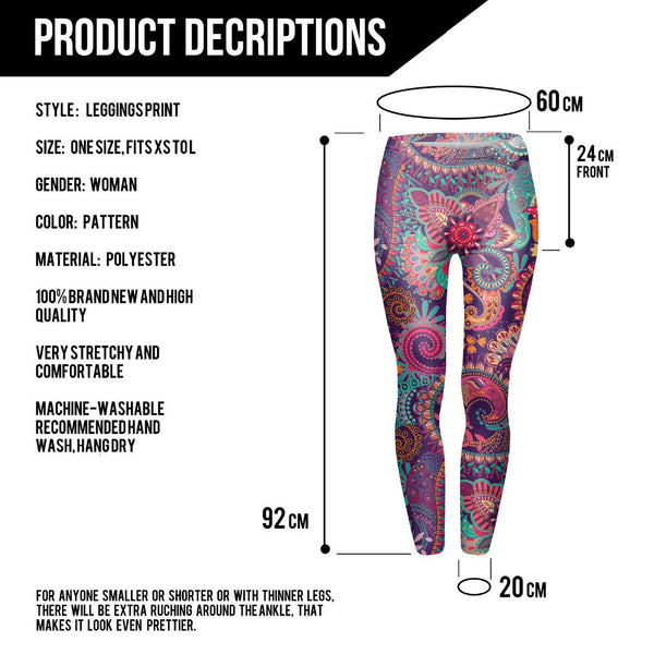 Fashion Retro Women Legins Mandala Flowers Pink Printing Legging Woman Cozy High Waist Leggings | Vimost Shop.