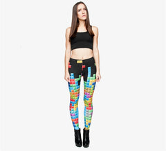 Fashion Brand Tetris 3D Graphic Full Printing Punk Women Fitness Legging Stretchy Trousers Casual Pants Leggings | Vimost Shop.