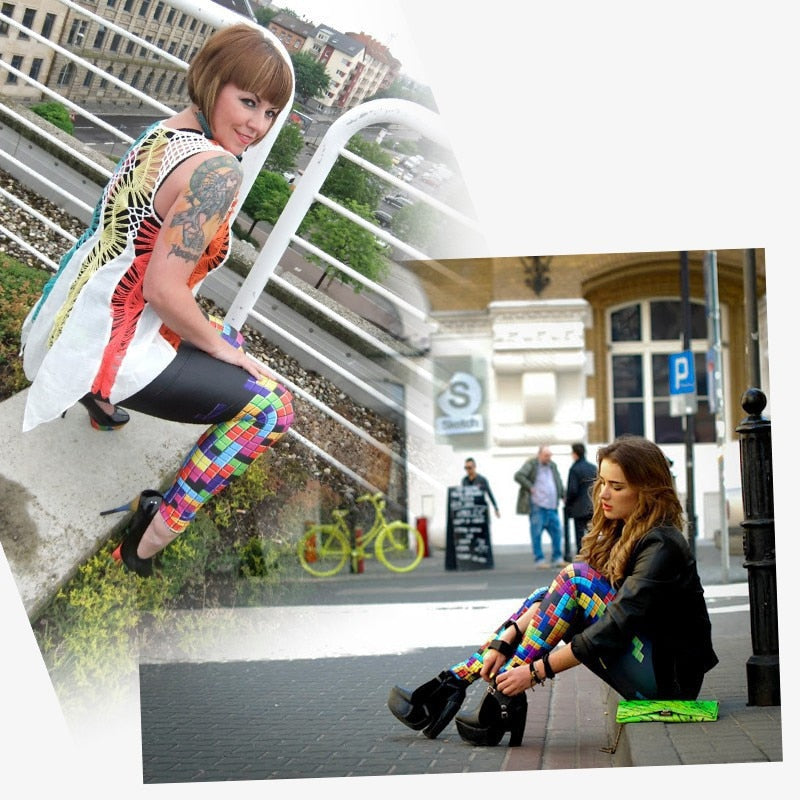 Fashion Brand Tetris 3D Graphic Full Printing Punk Women Fitness Legging Stretchy Trousers Casual Pants Leggings | Vimost Shop.