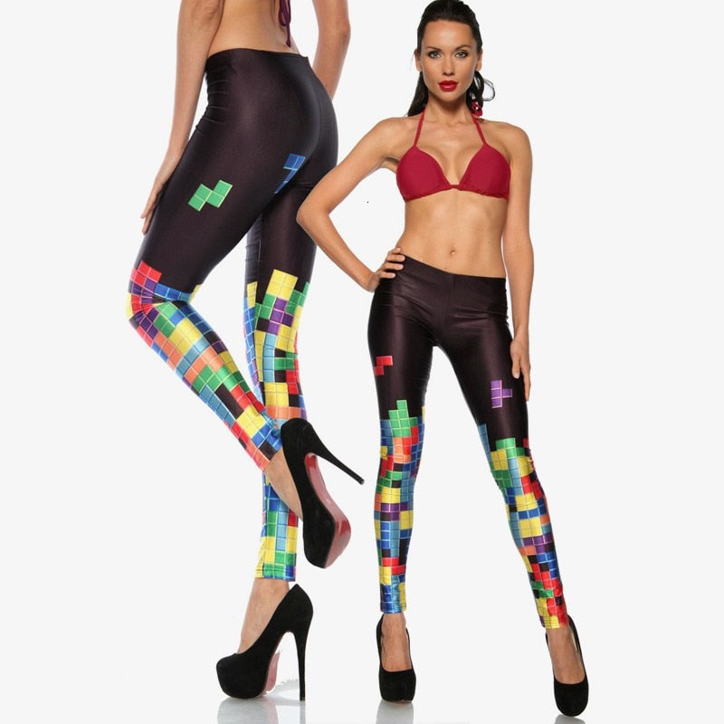 Fashion Brand Tetris 3D Graphic Full Printing Punk Women Fitness Legging Stretchy Trousers Casual Pants Leggings | Vimost Shop.