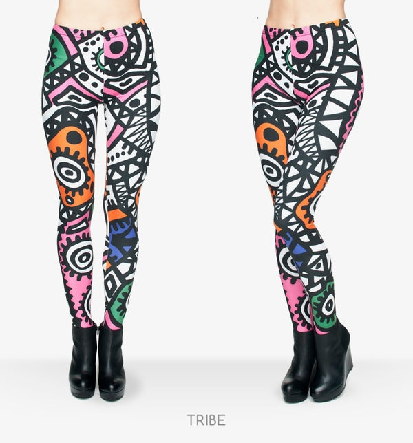 Fashion High Elasticity Legging Tribe Totem 3D Printing Women legins Stretchy Trousers Slim Fit Pants Leggings | Vimost Shop.