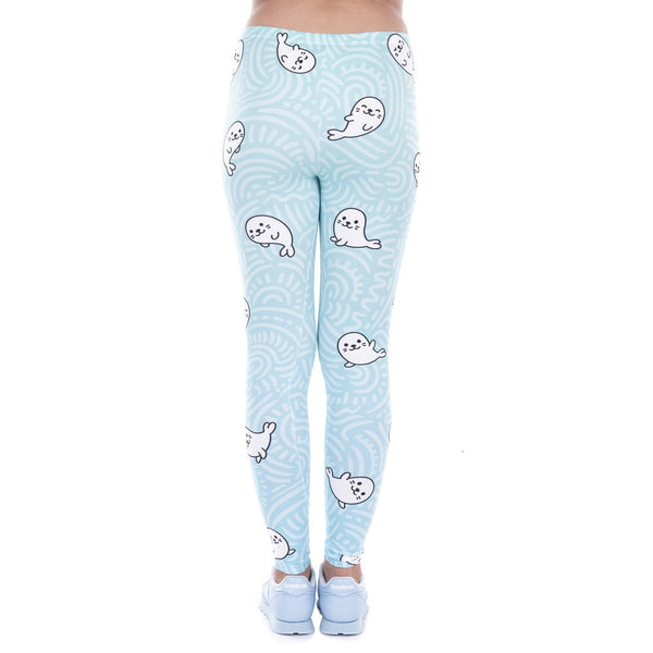 Sexy Legging White Seal Lovely Print High Elasticity Trousers Legins Women Leggings Woman Pants 100% Brand New | Vimost Shop.