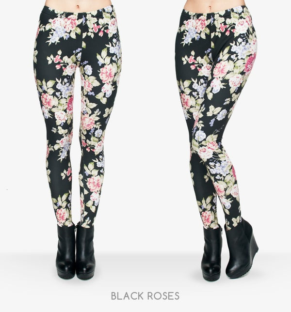 Hot Women Clothing Full Length 3D Graphic Full Print Fresh Flowers Leggings Sexy Fitness Punk Leggings Pants Workout | Vimost Shop.