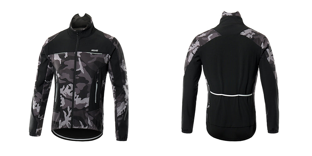 Men Winter Thermal Cycling Jacket Windproof Waterproof MTB Bike Jacket Sports Softshell Coat Bicycle Clothing Reflective