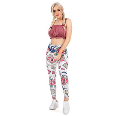 Women Legging Valentines Tattoos Printing Leggins Slim High Elasticity Legins | Vimost Shop.