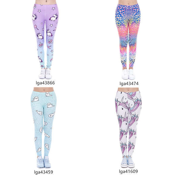 Fashion leggins mujer With Multicolor Pattern 3D Printing legging fitness feminina leggins Woman Pants workout leggings | Vimost Shop.