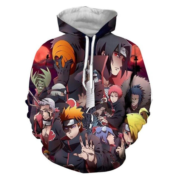 Naruto Anime Hoodies 3D Men Women Sasuke Autumn Harajuku Kakashi 3D Cartoon Print Sweatwear Men's Hoodies Sweatshirt Coats | Vimost Shop.