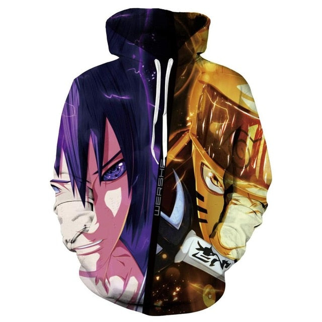 Naruto Anime Hoodies 3D Men Women Sasuke Autumn Harajuku Kakashi 3D Cartoon Print Sweatwear Men's Hoodies Sweatshirt Coats | Vimost Shop.