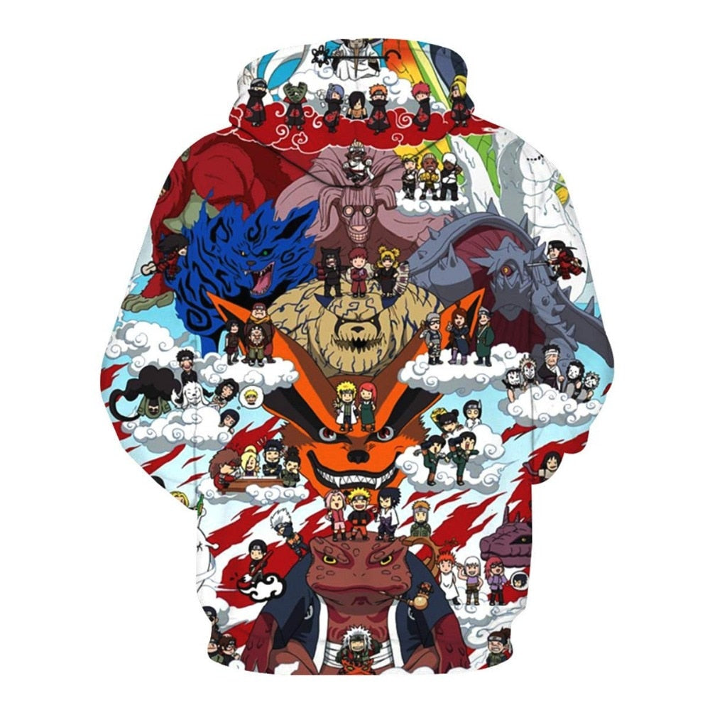Naruto Anime Hoodies 3D Men Women Sasuke Autumn Harajuku Kakashi 3D Cartoon Print Sweatwear Men's Hoodies Sweatshirt Coats | Vimost Shop.