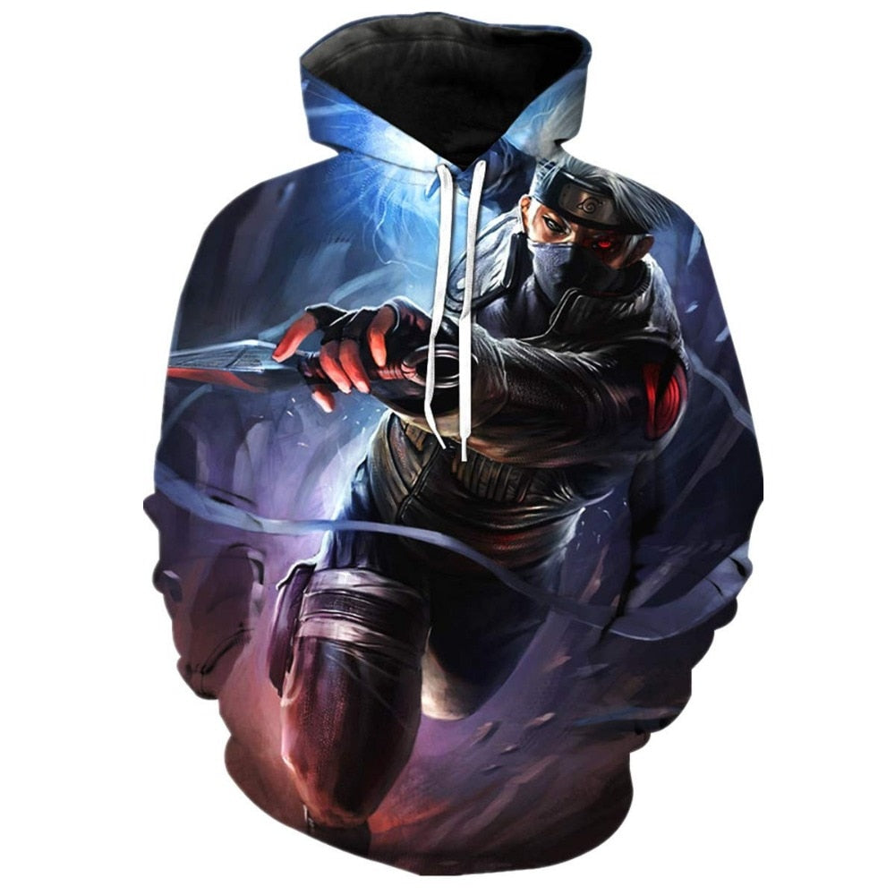 Naruto Anime Hoodies 3D Men Women Sasuke Autumn Harajuku Kakashi 3D Cartoon Print Sweatwear Men's Hoodies Sweatshirt Coats | Vimost Shop.