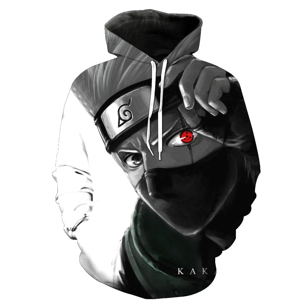 Naruto Anime Hoodies 3D Men Women Sasuke Autumn Harajuku Kakashi 3D Cartoon Print Sweatwear Men's Hoodies Sweatshirt Coats | Vimost Shop.