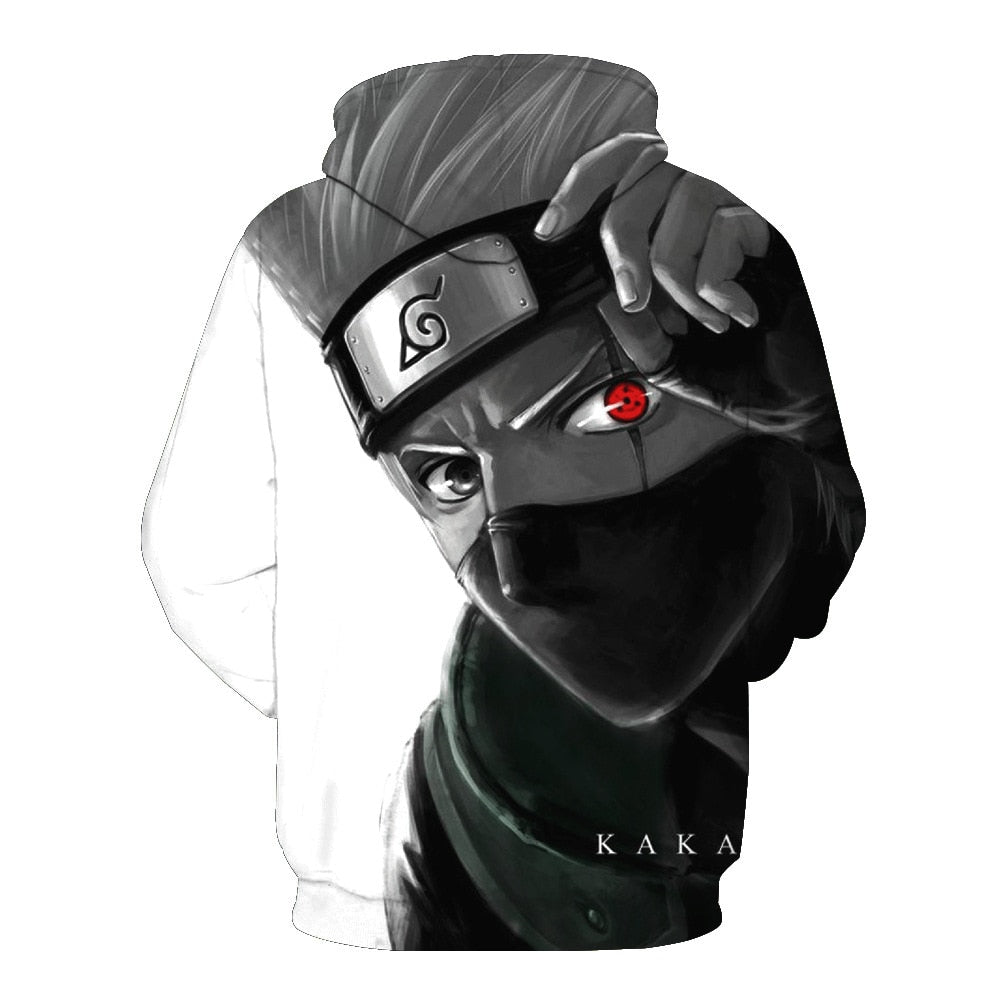 Naruto Anime Hoodies 3D Men Women Sasuke Autumn Harajuku Kakashi 3D Cartoon Print Sweatwear Men's Hoodies Sweatshirt Coats | Vimost Shop.