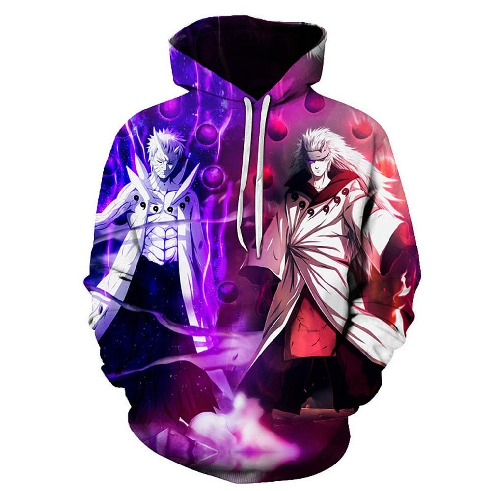 Naruto Anime Hoodies 3D Men Women Sasuke Autumn Harajuku Kakashi 3D Cartoon Print Sweatwear Men's Hoodies Sweatshirt Coats | Vimost Shop.