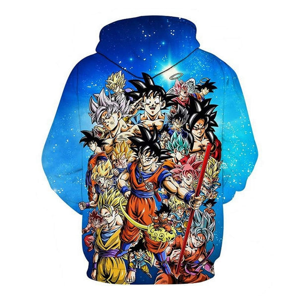 Dragon Ball Z Hoodies 3D Hooded Pullover Coats Sportswear Sweatshirt Dragonball Super Saiyan Son Goku Vegeta Outfit Outwear Tops - Vimost Shop
