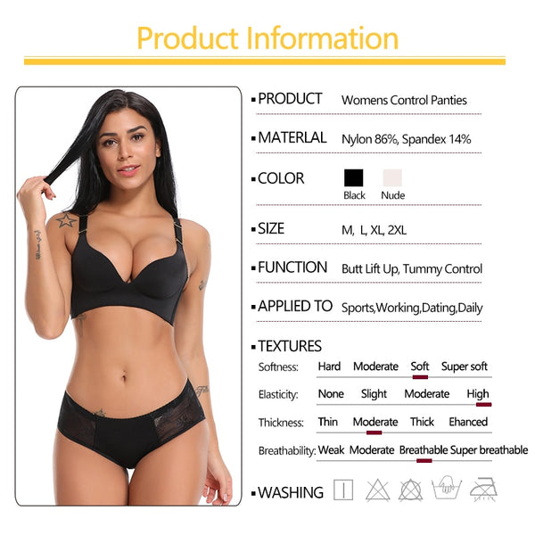 Ass Padded Booty Lifter Body Shaper Hip Enhancer Shapewear Sexy Padding Briefs Push Up Panty Fake Pads Butt Pulling Underwear | Vimost Shop.