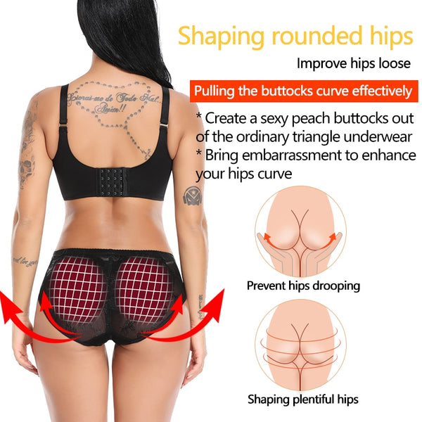 Ass Padded Booty Lifter Body Shaper Hip Enhancer Shapewear Sexy Padding Briefs Push Up Panty Fake Pads Butt Pulling Underwear | Vimost Shop.