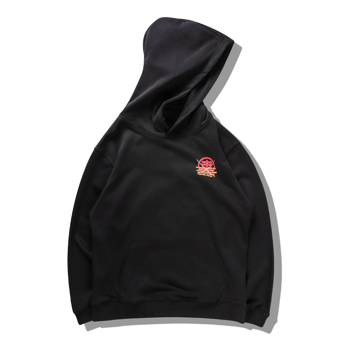 Harajuku Hip Hop Embroidered Samurai Dog Print Hoodies Sweatshirts Streetwear Chinese Characters Pullover Hooded Tops | Vimost Shop.