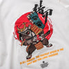 Harajuku Hip Hop Embroidered Samurai Dog Print Hoodies Sweatshirts Streetwear Chinese Characters Pullover Hooded Tops | Vimost Shop.