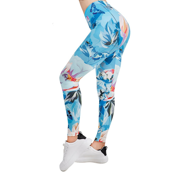 Women Legging Floral Garden Printing Leggins Slim High Elasticity Legins Fitness Leggings Female Pants | Vimost Shop.