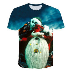 Halloween Printed 3D Short Sleeve Tshirt The Nightmare Before Christmas Cosplay T-Shirt Jack And Sally Slim Design Fashion Tops | Vimost Shop.