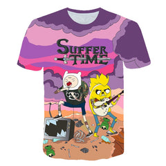 Fashion Style Adventure Time t-shirt jake and finn Singing playing guitar 3d print short sleeve t-shirt women men Kid lovely top | Vimost Shop.