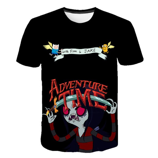 Fashion Style Adventure Time t-shirt jake and finn Singing playing guitar 3d print short sleeve t-shirt women men Kid lovely top | Vimost Shop.