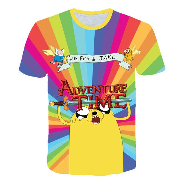 Fashion Style Adventure Time t-shirt jake and finn Singing playing guitar 3d print short sleeve t-shirt women men Kid lovely top | Vimost Shop.