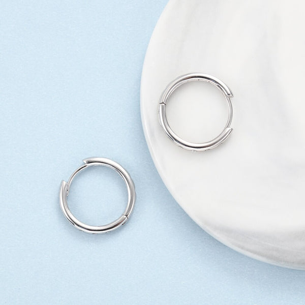 925 Sterling Silver Hoop Earrings Minimalist Simple Circle Earrings Silver 925 CZ Earrings for Women Fine Jewelry | Vimost Shop.