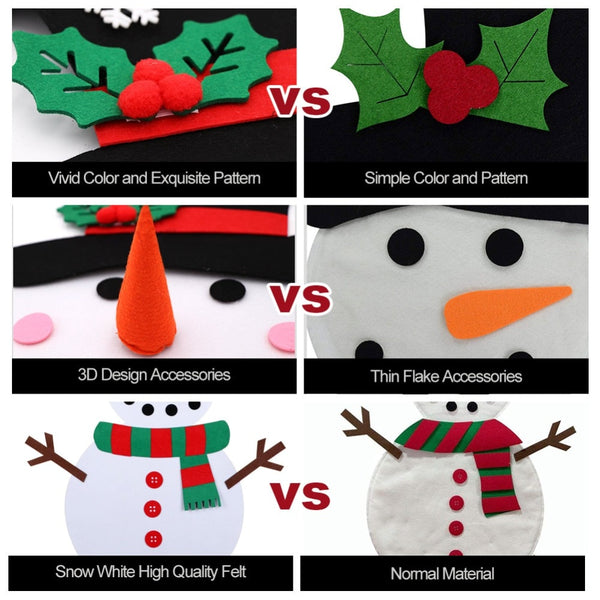 Kids DIY Felt Christmas Tree Snowman Decoration New Year Toys Christmas Gifts for Kids 2018 Christmas Felt Ornaments | Vimost Shop.