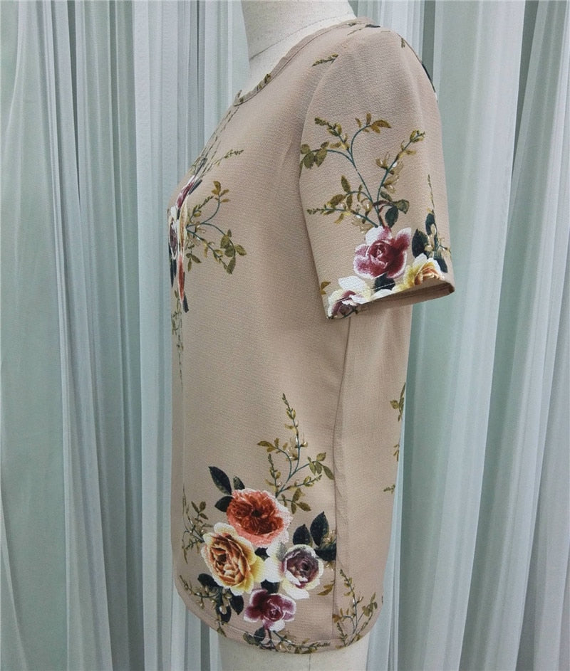 Summer Women Blouses Chiffon Print Blouse Short Sleeve Shirts Casual Ladies Clothing | Vimost Shop.