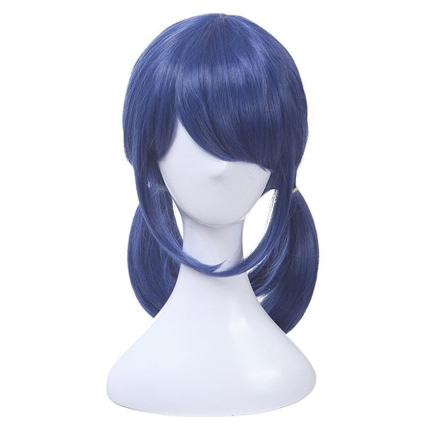 Ladybug Cosplay Wigs Dark Blue Double Ponytails Straight Cosplay Wig Halloween Heat Resistant Synthetic Hair | Vimost Shop.