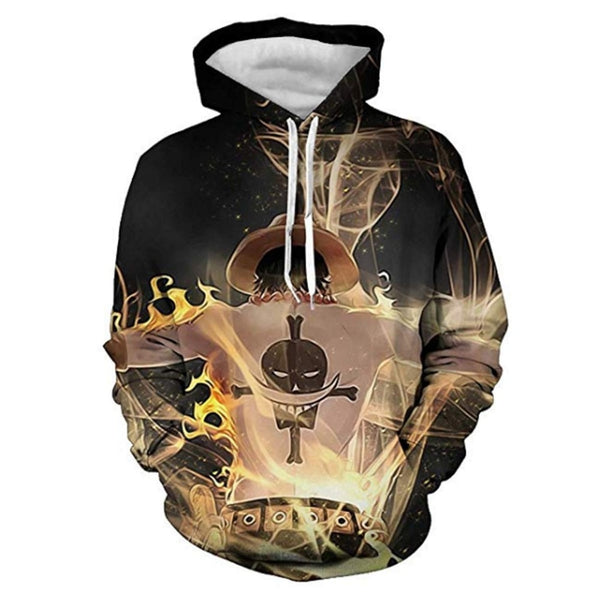 Anime One Piece Hoodies 3D Print Pullover Sweatshirt Monkey D Luffy Ace Sabo Shanks Law Battle Tracksuit Outfit Casual Outerwear | Vimost Shop.