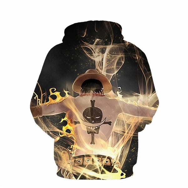 Anime One Piece Hoodies 3D Print Pullover Sweatshirt Monkey D Luffy Ace Sabo Shanks Law Battle Tracksuit Outfit Casual Outerwear | Vimost Shop.